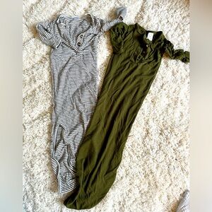 Lou Lou 2 Pack Knot Onesie Ribbed Knotted Gown